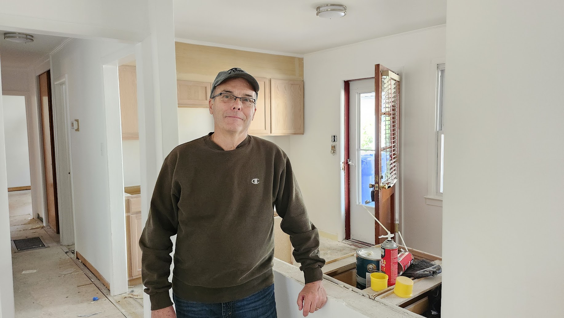 Ken Dimsdale at his mother's inherited home